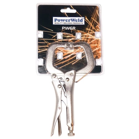 Powerweld Locking C-Clamps with Standard Tips, 6" PW6R